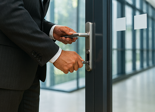Master key system setup by professional business locksmith for corporate security