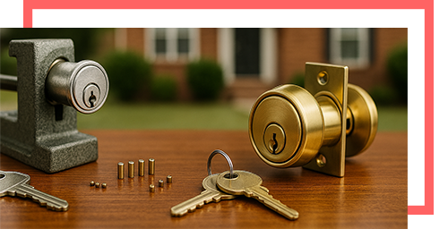 Locksmith tools for rekeying and lock replacement on a table
