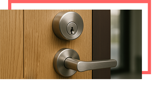 modern lock system wooden door secure hardware