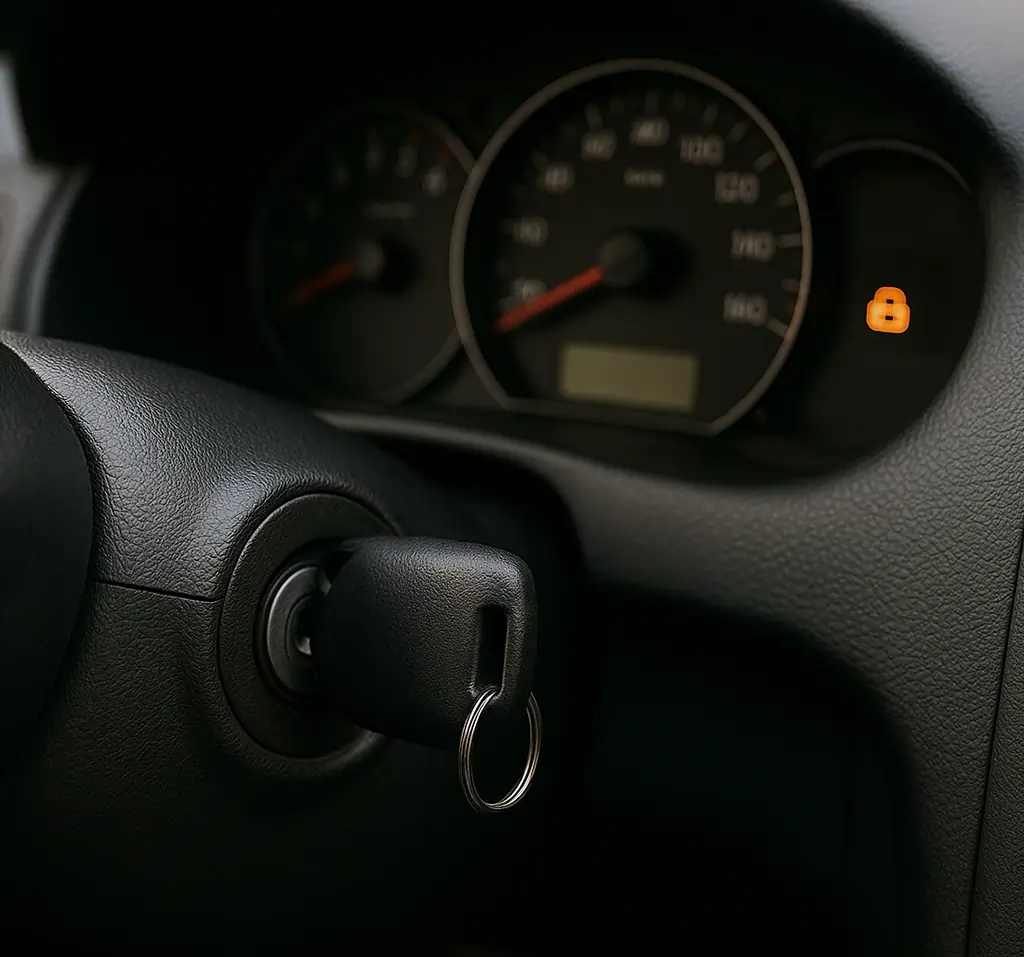Vehicle immobilizer warning with key-in ignition setup
